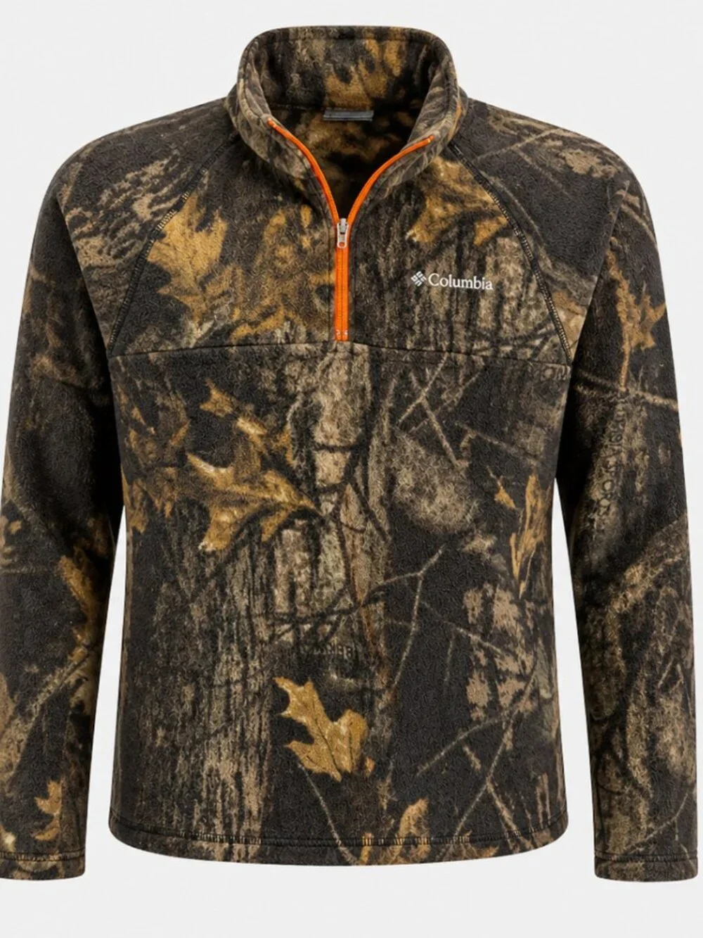 Columbia Camo Fleece Pullover Youth Medium 10/12 Quarter Zip Hunting RealTree